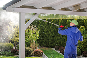 Professional power washing a gazebo in Beachwood